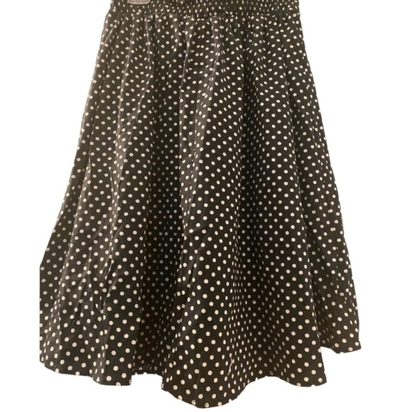 See You Monday skirt, size XL, navy blue with white polka dots.  Tie in front . - Picture 2 of 7